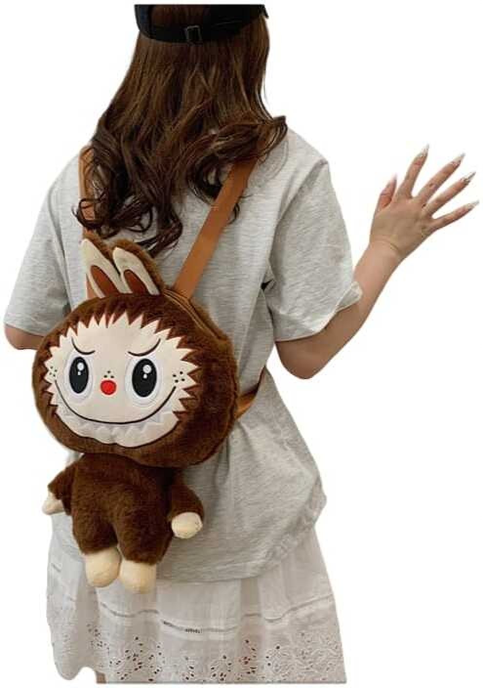 Kids Cute Monster Plush Backpack,Girls Cute Cartoon Soft Plush Toy+Bag 0.09 L Backpack