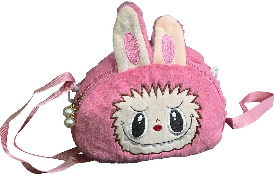 Labubu Plush Shoulder Bag-Cartoon Monster Crossbody Handbag-Small Phone Purse Shoulder Bag