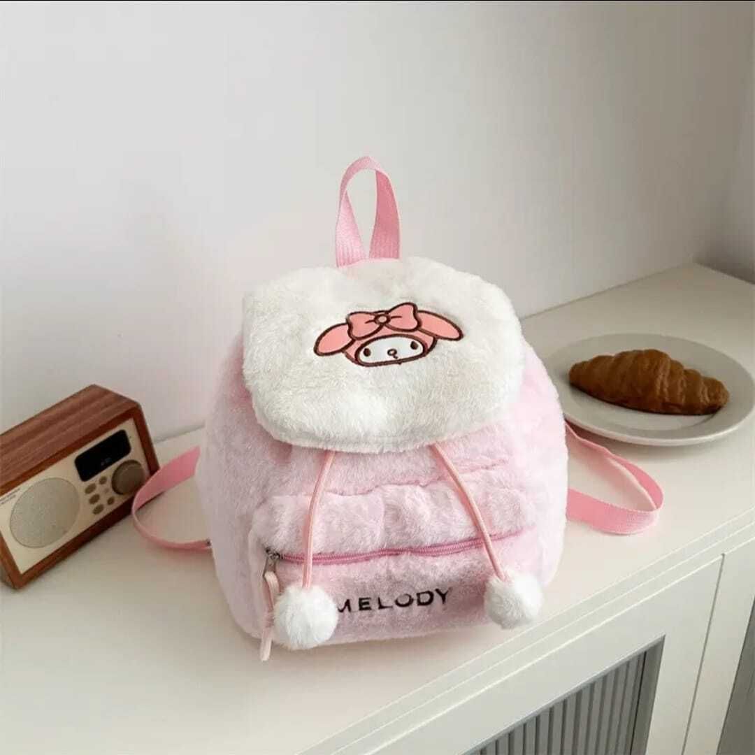 Plush Mini Backpack Soft Bag Makeup Pouch Style Kids Double Shoulder Bag Girls 10 L Backpack