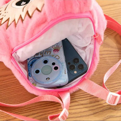 Kids Cute Monster Plush Backpack,Girls Cute Cartoon Soft Plush Toy+Bag 0.09 L Backpack