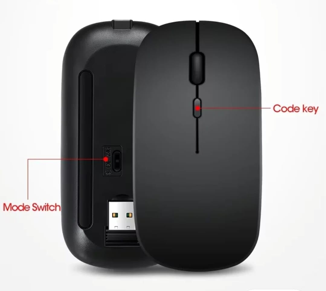 Wireless Mouse, Bluetooth and 2.4G Dual Mode, Rechargeable