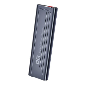 DM M.2 NVMe SSD Enclosure, USB 3.0 External Hard Drive Case with USB and Type-C Cable, Grey