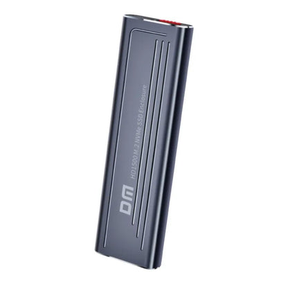 DM M.2 NVMe SSD Enclosure, USB 3.0 External Hard Drive Case with USB and Type-C Cable, Grey