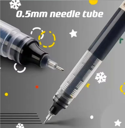 Saave 0.5mm Roller Pen, Straight Liquid Rollerball Gel Pen, School Office Stationery, Pack of 12
