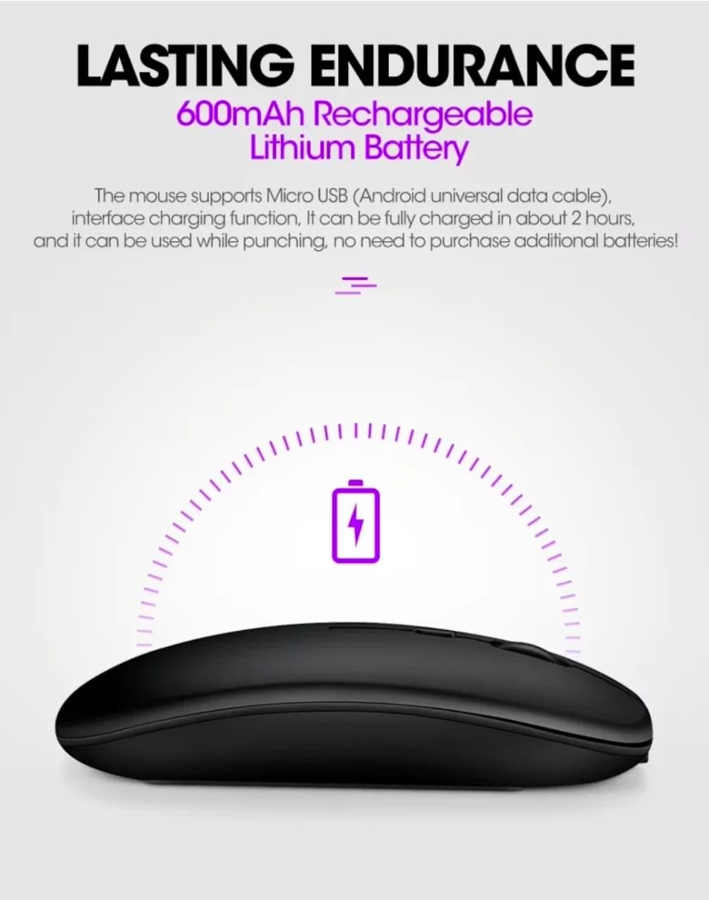 Wireless Mouse, Bluetooth and 2.4G Dual Mode, Rechargeable