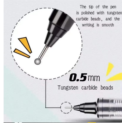Saave 0.5mm Roller Pen, Straight Liquid Rollerball Gel Pen, School Office Stationery, Pack of 12