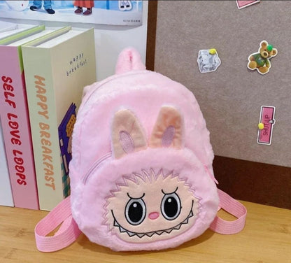 Plush Toddler Backpack for Girl Cute Furry Cartoon Kids Bag Preschool Bag 5 L Backpack