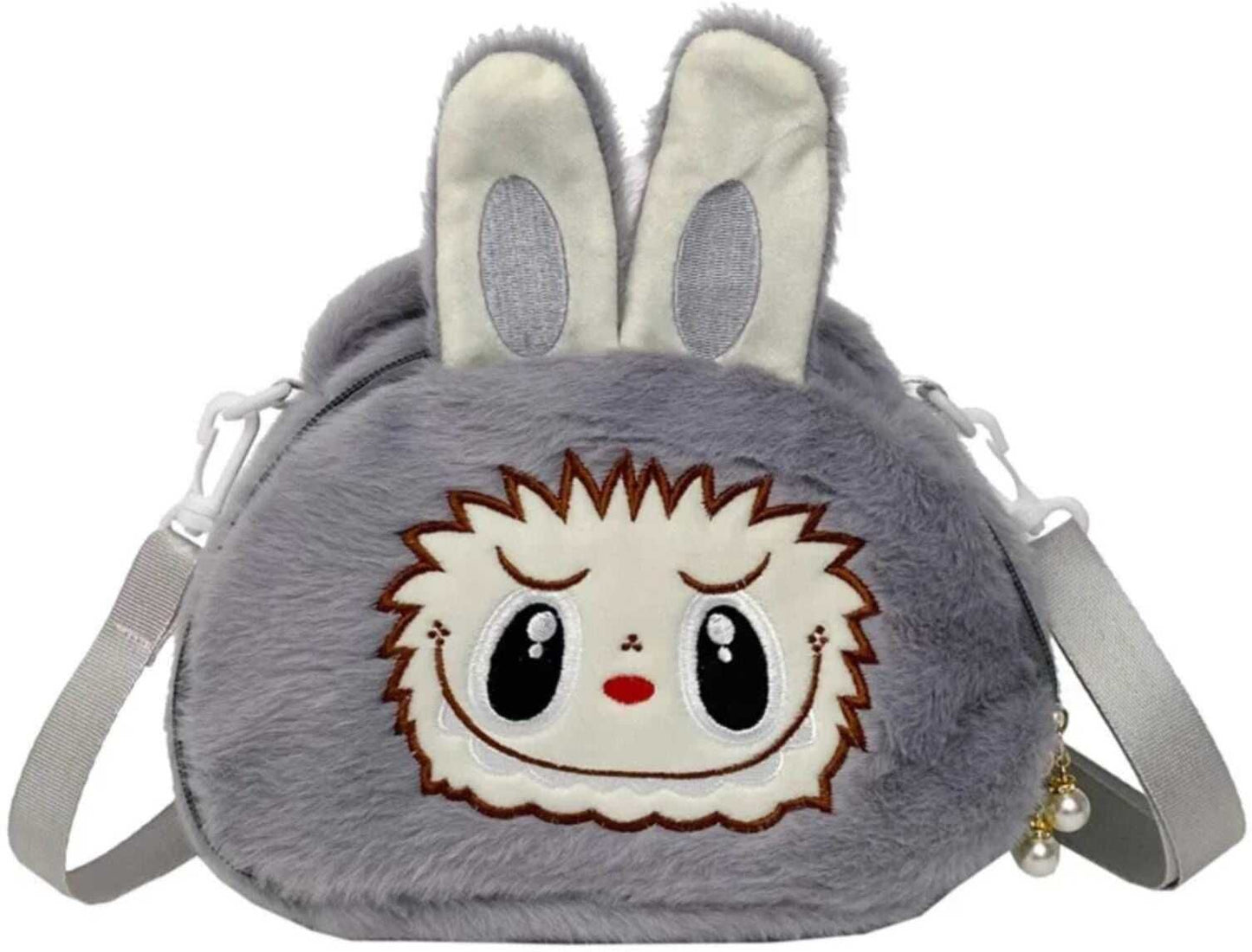 Labubu Plush Shoulder Bag-Cartoon Monster Crossbody Handbag-Small Phone Purse Shoulder Bag