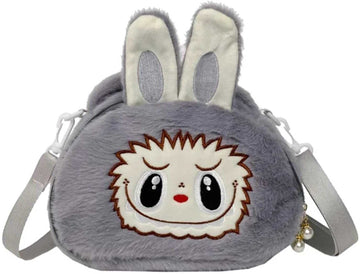 Labubu Plush Shoulder Bag-Cartoon Monster Crossbody Handbag-Small Phone Purse Shoulder Bag